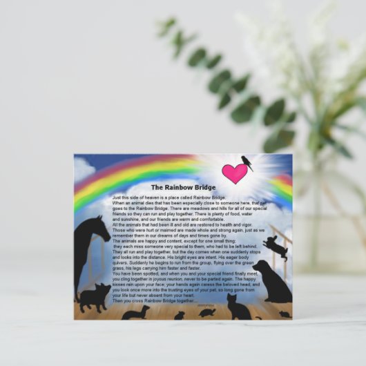Rainbow Bridge Gedicht Postkarte (Stehend Vorderseite)
