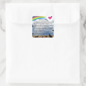 Rainbow Bridge Gedicht Quadratischer Aufkleber (Tasche)