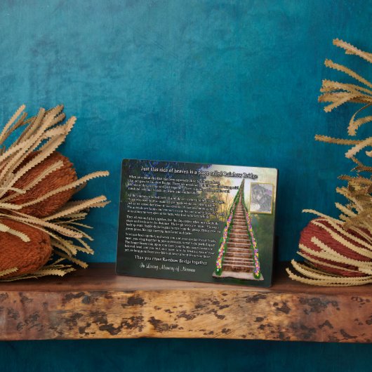 Rainbow Bridge Haustier Erinnerung Keepake Fotoplatte (Seite)