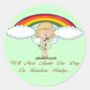 Rainbow Bridge (Hund) Runder Aufkleber