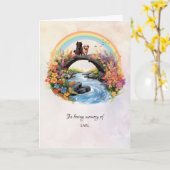 Rainbow Bridge Hunde Beileid Sentiment Karte (Gelbe Blume)