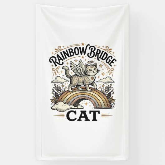 Rainbow Bridge Katze Katze Memorial Rainbow Bridge Banner (Vertikal)