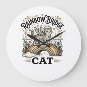 Rainbow Bridge Katze Katze Memorial Rainbow Bridge Große Wanduhr