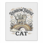 Rainbow Bridge Katze Katze Memorial Regenbogenbrüc Aufkleber (Vorderseite)