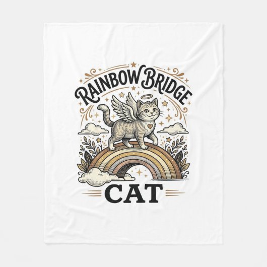 Rainbow Bridge Katze Katze Memorial Regenbogenbrüc Fleecedecke (Vorderseite)