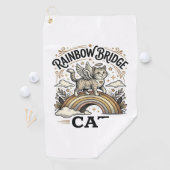 Rainbow Bridge Katze Katze Memorial Regenbogenbrüc Golfhandtuch (Insitu)