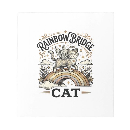 Rainbow Bridge Katze Katze Memorial Regenbogenbrüc Notizblock (Vorderseite)