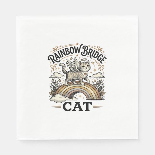 Rainbow Bridge Katze Katze Memorial Regenbogenbrüc Serviette (Vorderseite)