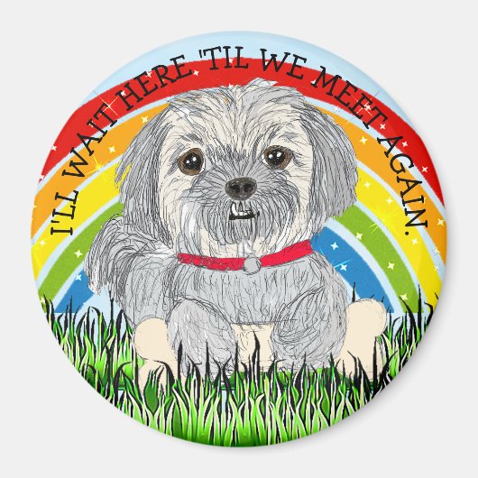 Rainbow Bridge kleiner Shiatsu oder Llaso Apso Dog Magnet (Vorne)