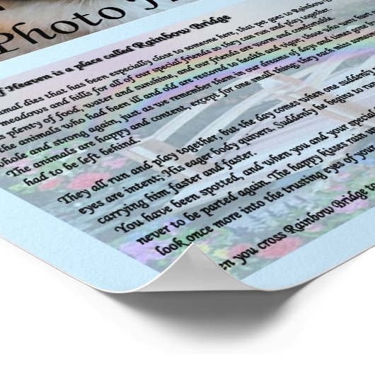 Rainbow Bridge Memorial Blue Poster (Ecke)