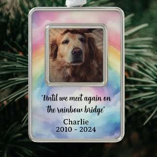 Rainbow Bridge Memorial Pet Loss Rahmen-Ornament Silber