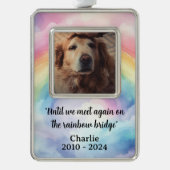 Rainbow Bridge Memorial Pet Loss Rahmen-Ornament Silber (Vorderseite)
