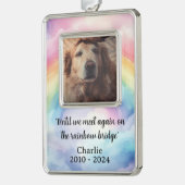 Rainbow Bridge Memorial Pet Loss Rahmen-Ornament Silber (Links)