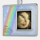 Rainbow Bridge Ornament mit Foto & Text Rahmen-Ornament Silber (Links)