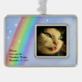 Rainbow Bridge Ornament mit Foto & Text Rahmen-Ornament Silber