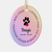 Rainbow Bridge Paw Print Personalized Pet Memorial Keramik Ornament (Rechts)