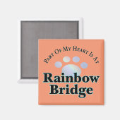 Rainbow Bridge Paw Square Magnet (Vorderseite/Rückseite)