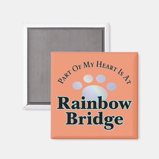 Rainbow Bridge Paw Square Magnet (Vorderseite/Rückseite)