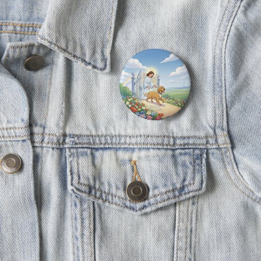 Rainbow Bridge – Personalisierter Erinnerungsbutto Button (Beispiel)