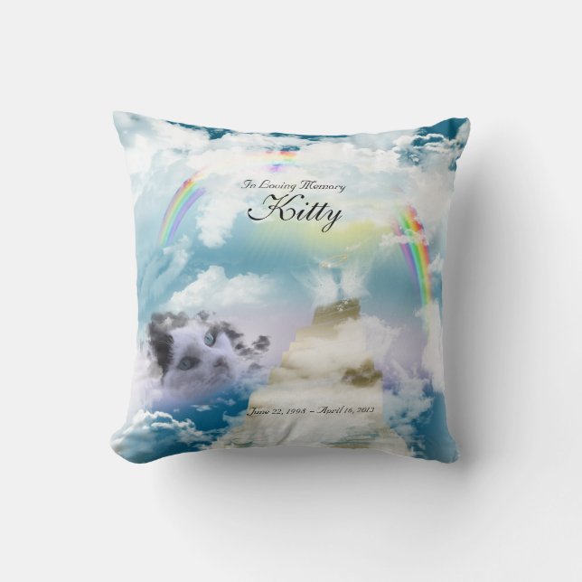 Rainbow Bridge Pet Cat Memorial Kissen (Vorderseite)