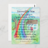 Rainbow Bridge Pet Kummer Beileid Benutzerdefinier Postkarte (Vorne/Hinten)