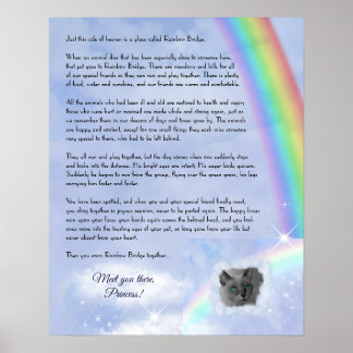 Rainbow Bridge Pet Loss (benutzerdefinierbar) Poster
