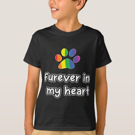 Rainbow Bridge - Pet Loss, Furever in meinem Herze T-Shirt (Vorderseite)