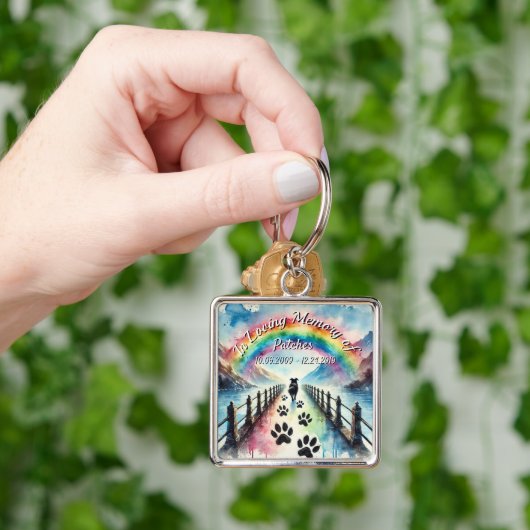 Rainbow Bridge Pet Loss Memory Petal Press Co. Schlüsselanhänger (Hand)