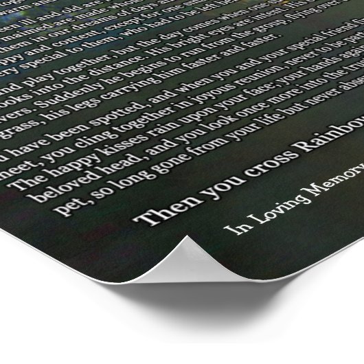 Rainbow Bridge Pet Loss Personalisierte Wand druck Poster (Ecke)