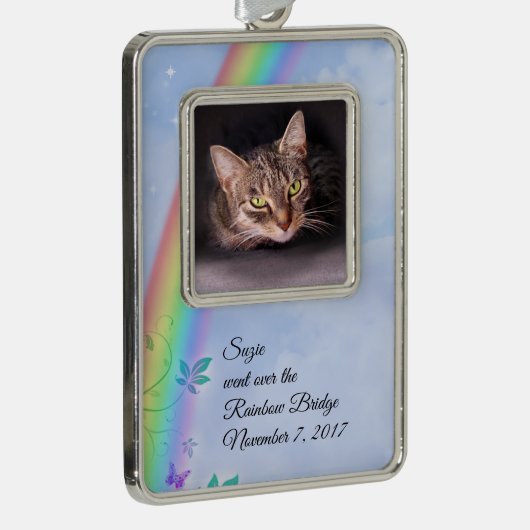 Rainbow Bridge Pet Loss Rahmen-Ornament Silber (Rechts)