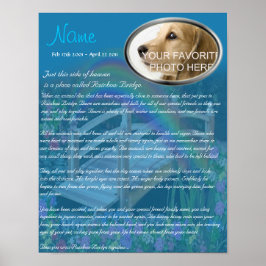 Rainbow Bridge Pet Memorial - Blue Poster