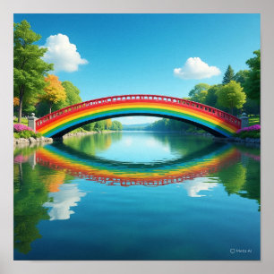 Rainbow Bridge Reflektion Poster