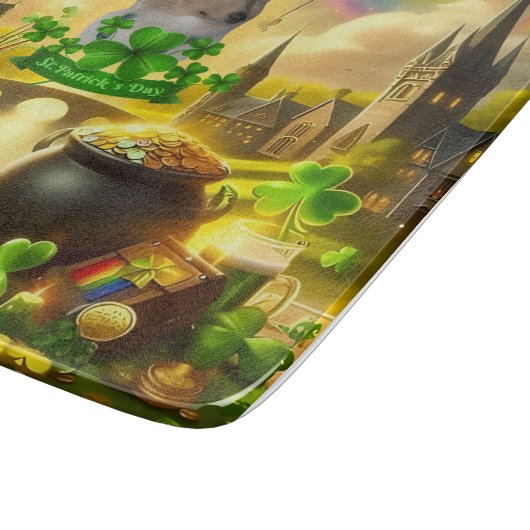 Rainbow Bridge Sable Collie on St. Patrick's Day Schneidebrett (Ecke)