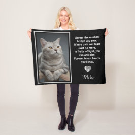 Rainbow Bridge Silver Pet Cat Dog Memorial Fleecedecke