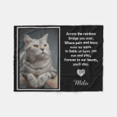 Rainbow Bridge Silver Pet Cat Dog Memorial Fleecedecke (Vorderseite (Horizontal))