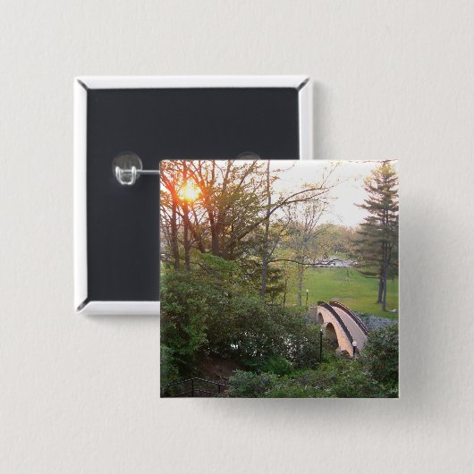 Rainbow Bridge Sunset an der Grove City Uni Button (Vorne & Hinten)