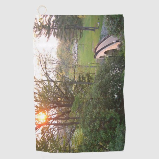 Rainbow Bridge Sunset an der Grove City Uni Golfhandtuch (Vorderseite)