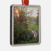 Rainbow Bridge Sunset an der Grove City Uni Silbernes Ornament (Rechts)