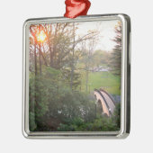 Rainbow Bridge Sunset an der Grove City Uni Silbernes Ornament (Links)