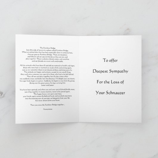 Rainbow Bridge Sympathy Card Karte (Innenseite)
