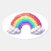 Rainbow Bridge to Dreams Ovaler Aufkleber (Vorderseite)