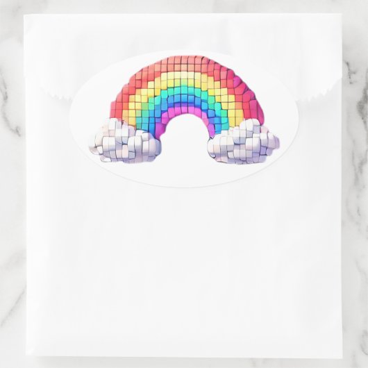 Rainbow Bridge to Dreams Ovaler Aufkleber (Tasche)