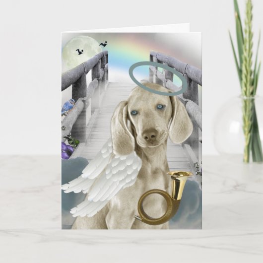 Rainbow Bridge Weimaraner Angel Karte (Vorderseite)