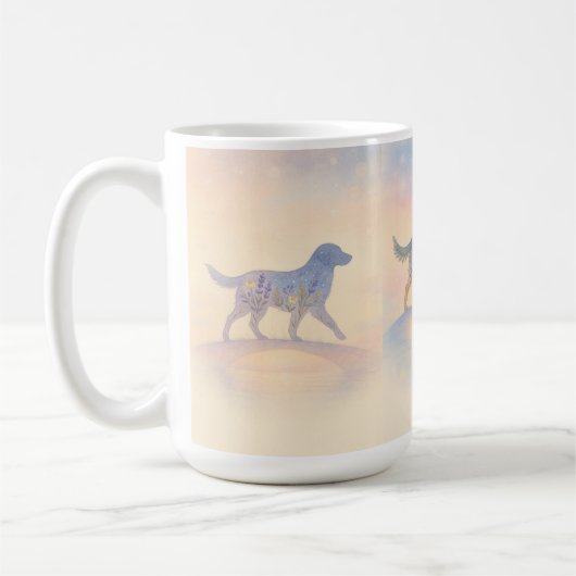 Rainbow Bridge Wildflower Pet Silhouette Kaffeetasse (Links)