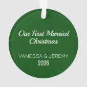 Rainbow Brie and Groom Erster Weihnachten Ornament (Rückseite)