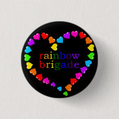 Rainbow Brigade dunkel Button (Vorderseite)