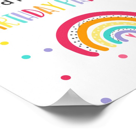 Rainbow Bright Birthday Party Poster (Ecke)