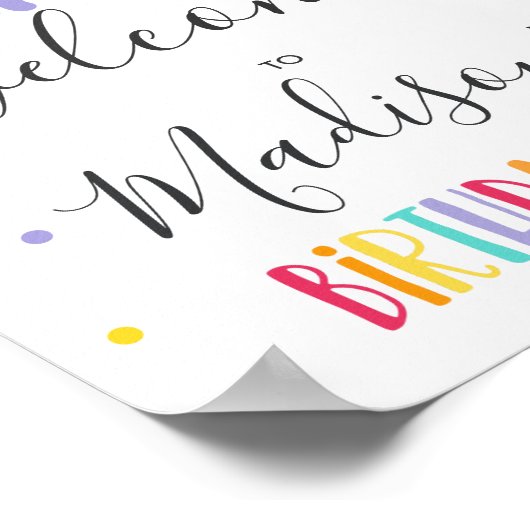 Rainbow Bright Birthday Party Poster (Ecke)