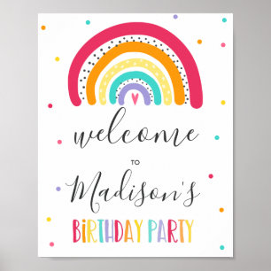 Rainbow Bright Birthday Party Poster