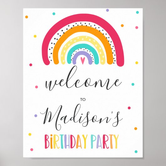 Rainbow Bright Birthday Party Poster (Vorne)